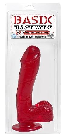 Basix 7.5in Dong W/Suction Cup Red