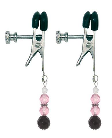 Adjustable Clamp W/Pink Beads