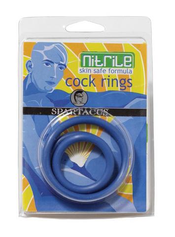 Nitrile Cock Ring Set-Blue