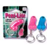 Assorted color penis and ball shaped keychain with a lighted tip